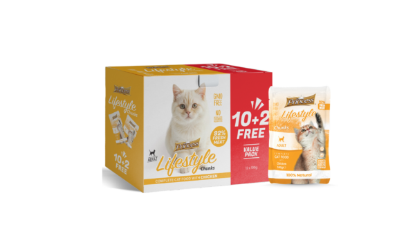 Princess Lifestyle Pouches Chunks Chicken 12x100g (10+2FREE)